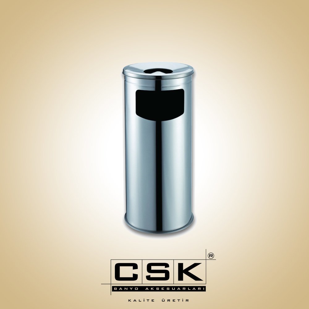 Silindir Çöp Kovası Küllüklü