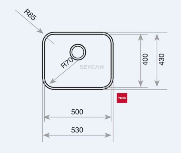 Teka BE 50.40 PLUS 1B Parlak Yüzey Çelik Evye