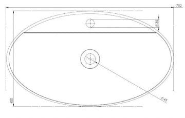 Smanni Sarin BD - Lacivert Oval Tezgah Üstü Lavabo