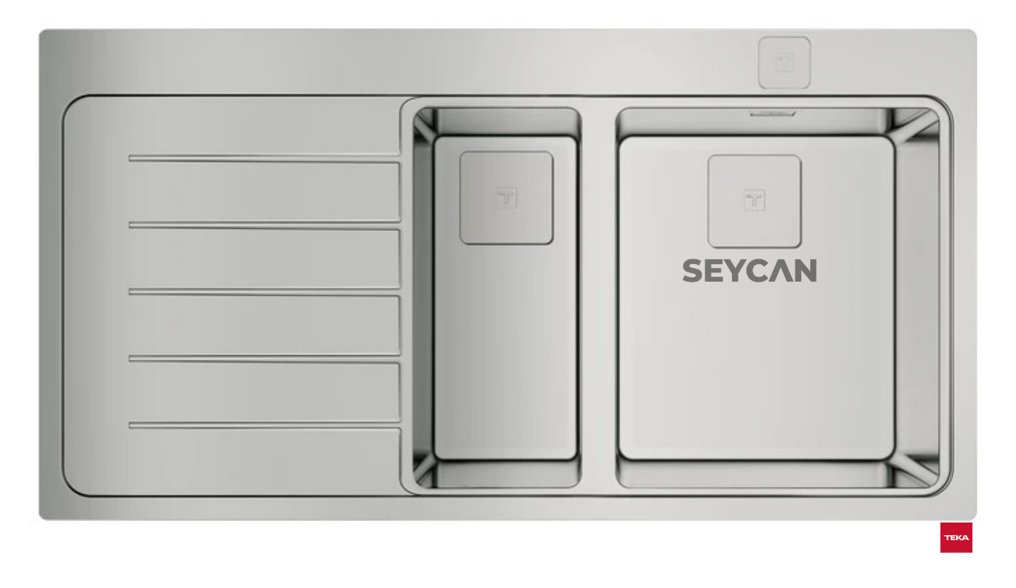 Teka Zenıt RS15 1¹/2B 1D Sol Damlalıklı Parlak Yüzey Çelik Evye