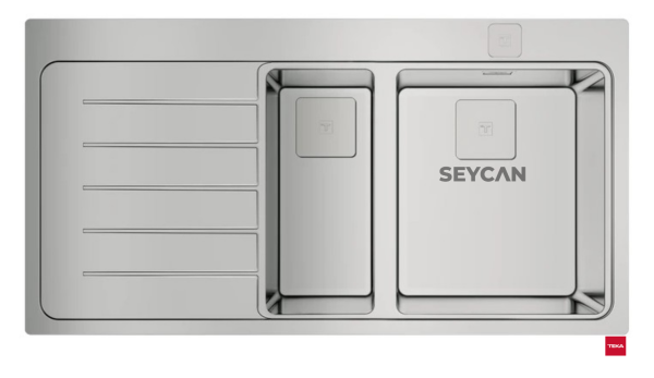 Teka Zenıt RS15 1¹/2B 1D Sol Damlalıklı Parlak Yüzey Çelik Evye