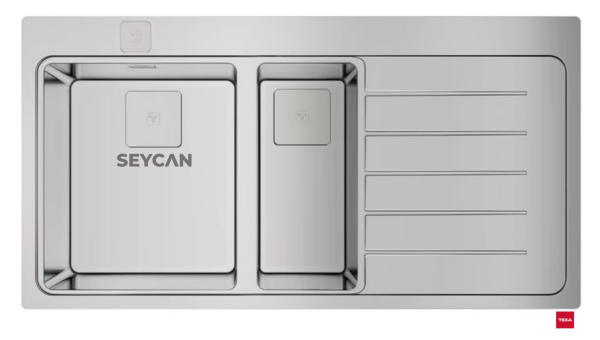 Teka Zenıt RS15 1¹/2B 1D Sağ Damlalıklı Parlak Yüzey Çelik Evye