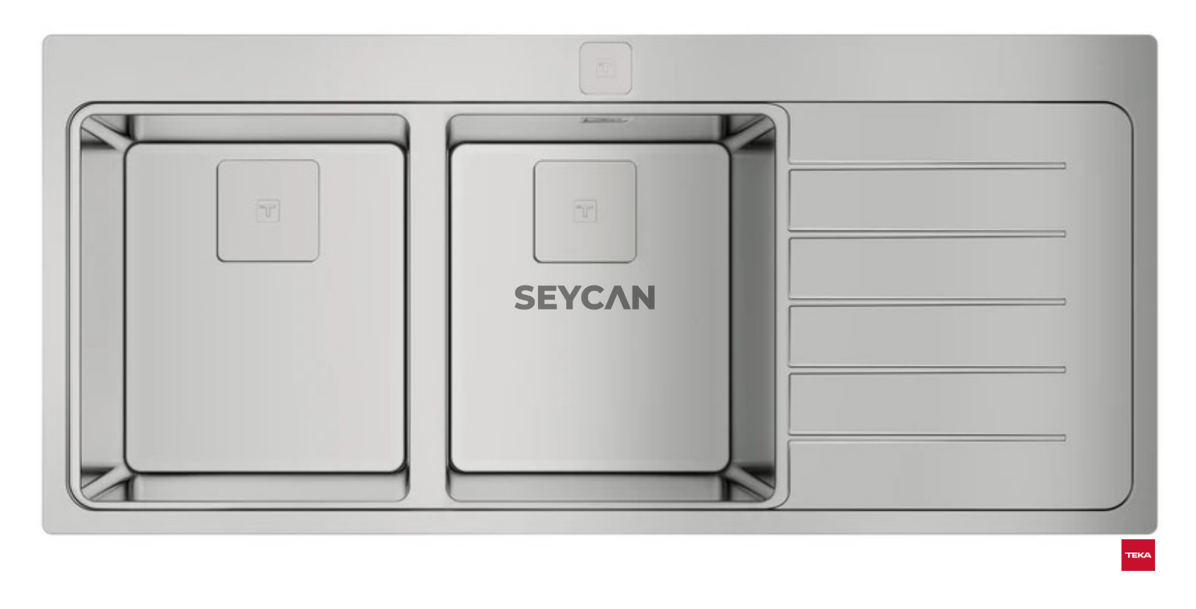 Teka Zenıt RS15 2B 1D Sağ Damlalıklı Parlak Yüzey Çelik Evye