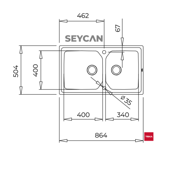 Teka Brooklyn 90 M-XP Parlak Yüzey Çelik Evye