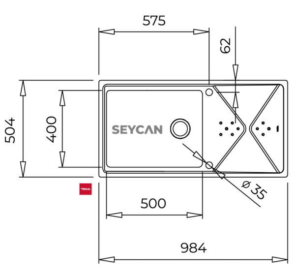 Teka Brooklyn 60 M-XP Parlak Yüzey Çelik Evye