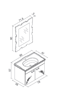 Orka Bloom 85 cm Banyo Dolabı