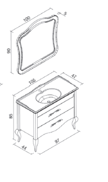Orka Lares 105 cm Banyo Dolabı