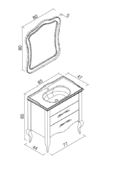 Orka Lares 85 cm Banyo Dolabı