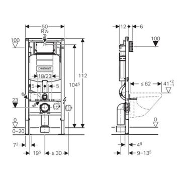 GEBERİT SİGMA GÖMME REZERVUAR 12 CM(UP320) DUOFİX MODEL ALÇIPAN DUVAR TİPİ