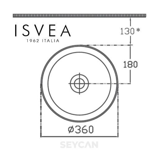 İsvea Ion Tezgah Üstü Lavabo 36 cm Somon