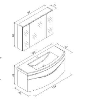 Orka Smile 120 cm Banyo Dolabı