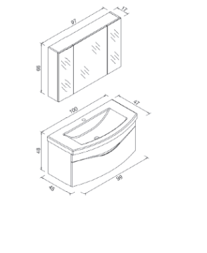 Orka Smile 100 cm Banyo Dolabı