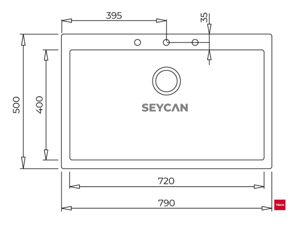 Teka Forsquare 72.40 TG Parlak Krem Tegranite Evye