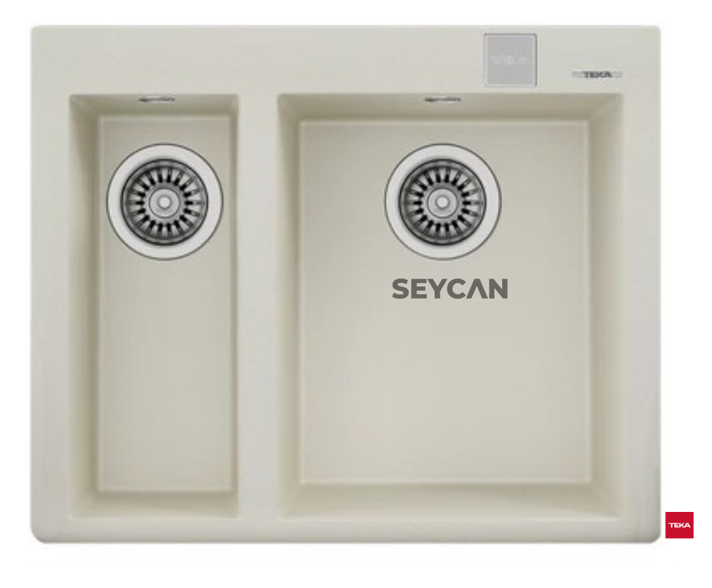 Teka Forsquare 590 TG Parlak Krem Tegranite Evye