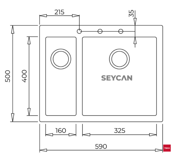 Teka Forsquare 590 TG Avena Bej Tegranite Evye