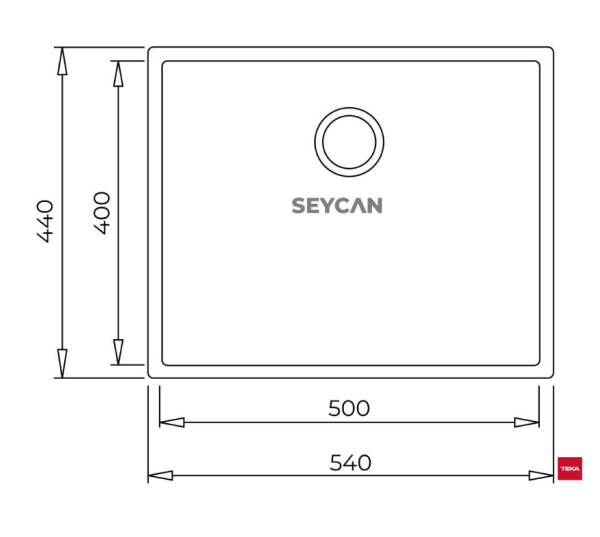 Teka Square 50.40 TG Parlak Krem Tegranite Evye