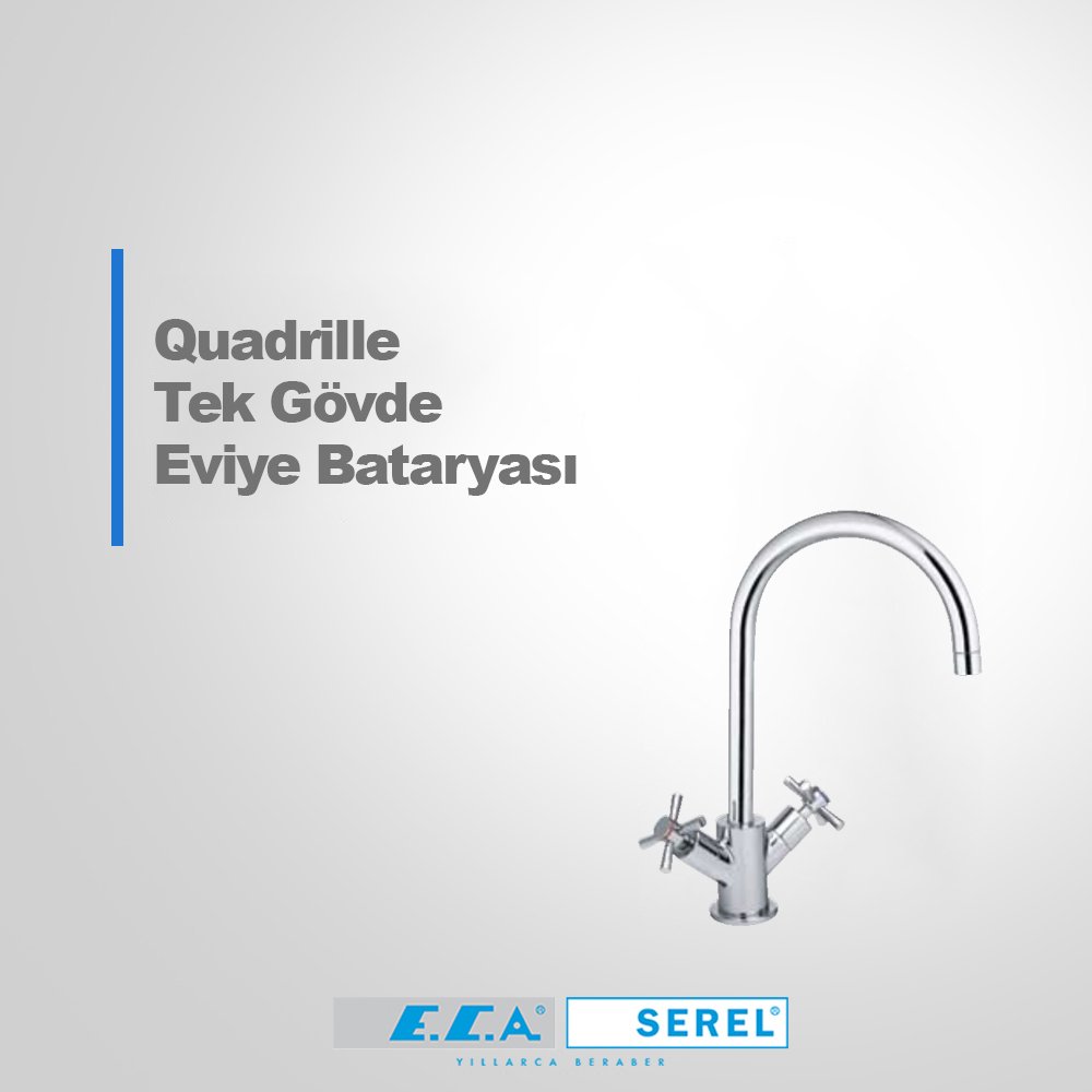 ECA  Quadrille Tek Gövde Eviye Bataryası Krom  2102108488