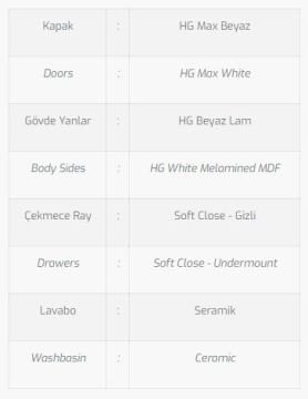 Hazar 120 V1 Banyo Dolabı