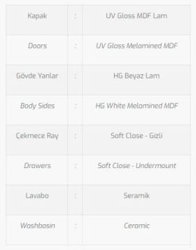 Yelken 65 V1 Banyo Dolabı