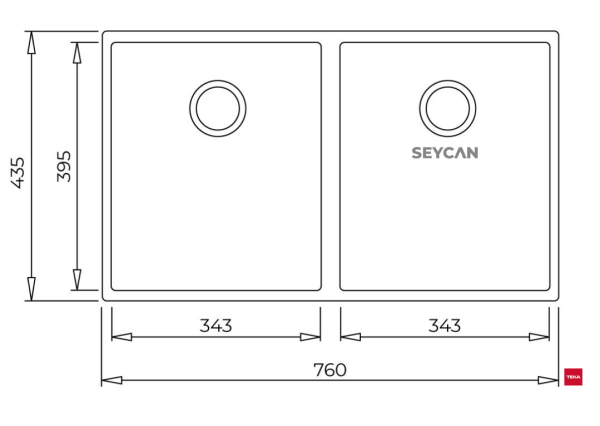 Teka Square 760 TG Arctic White Tegranite Evye