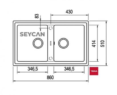 Teka Stone 90 B-TG Beyaz Tegranite Evye