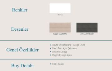 Orka Banyo Bronze Collection Bitez 80 cm Banyo Dolabı