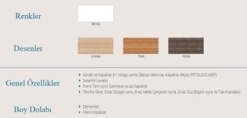 Orka Banyo Bronze Collection Dinar 80 cm Banyo Dolabı