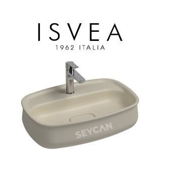İsvea Fluido Tezgah Üstü Lavabo 60 cm Fildişi