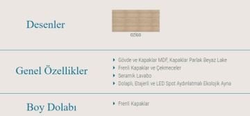 Orka Banyo Bronze Collection Ürgüp 76 cm Banyo Dolabı