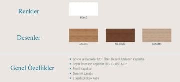 Orka Banyo Bronze Collection Soma 45 cm Banyo Dolabı