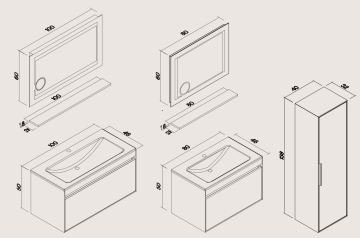 Orka Banyo Silver Collection Patara 100 cm Banyo Dolabı