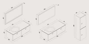 Orka Banyo Silver Collection Anzer 120 cm Banyo Dolabı