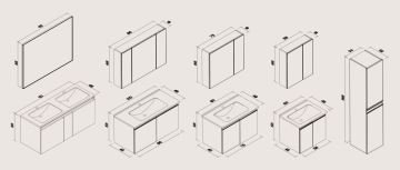 Orka Banyo Silver Collection Terme 120 cm Banyo Dolabı