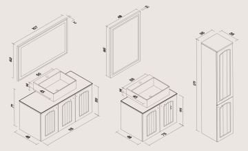Orka Banyo Silver Collection Kumla 115 cm Banyo Dolabı