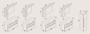 Orka Banyo Silver Collection Rodos 108 cm Banyo Dolabı