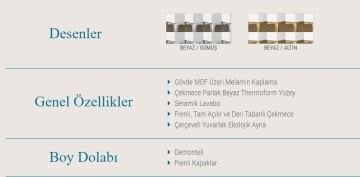 Orka Banyo Silver Collection Cunda 100 cm Banyo Dolabı