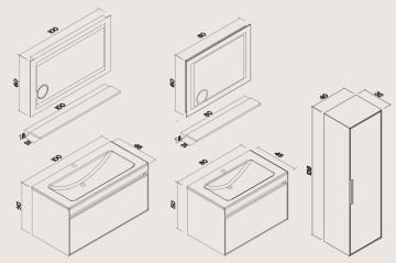Orka Banyo Silver Collection Patara 80 cm Banyo Dolabı