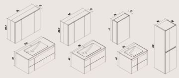 Orka Banyo Silver Collection Likya 60 cm Banyo Dolabı