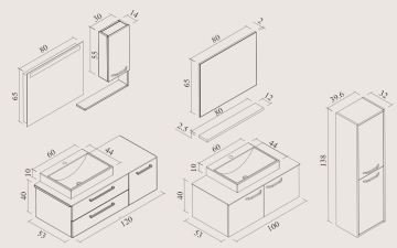 Orka Banyo Silver Collection Heybeli 120 cm Banyo Dolabı