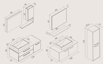 Orka Banyo Silver Collection Heybeli 120 cm Banyo Dolabı