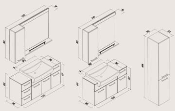 Orka Banyo Silver Collection Dalyan 100 cm Banyo Dolabı