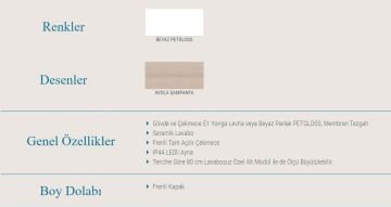 Orka Banyo Silver Collection Küre 150 cm Banyo Dolabı