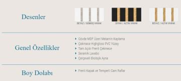 Orka Banyo Silver Collection Harem 100 cm Banyo Dolabı