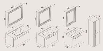 Orka Banyo Silver Collection Harem 100 cm Banyo Dolabı