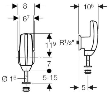 Geberit Photocell Urinal Tap with BATTERY for Top Inlet Urinals