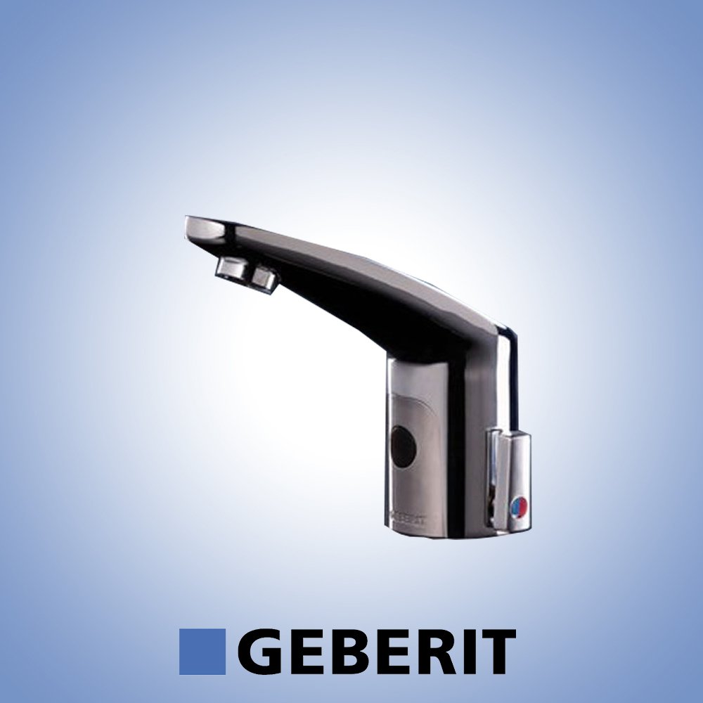 Geberit Type 185 Fotoselli Lavabo bataryası Çift Su Girişli Dıştan Miks PİLLİ