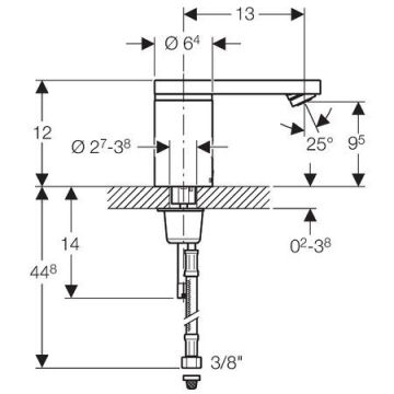 Geberit Type 186 Fotoselli Lavabo bataryası Tek Su Girişli PİLLİ