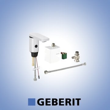 Geberit Type 186 Fotoselli Lavabo bataryası Çift Su Girişli Dıştan Miks PİLLİ