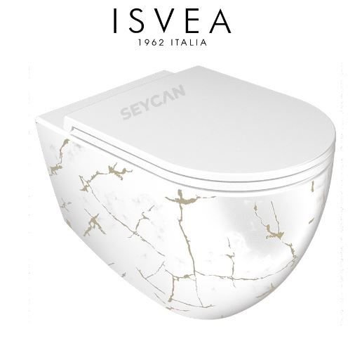 İsvea Infinity CleaRim Plus Asma Klozet Marmo Beyaz