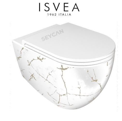 İsvea Infinity CleaRim Plus Asma Klozet Marmo Beyaz